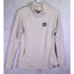 TechStyles Park City Utah Mock Neck Sweatshirt Womens Size Small Oatmeal Beige
